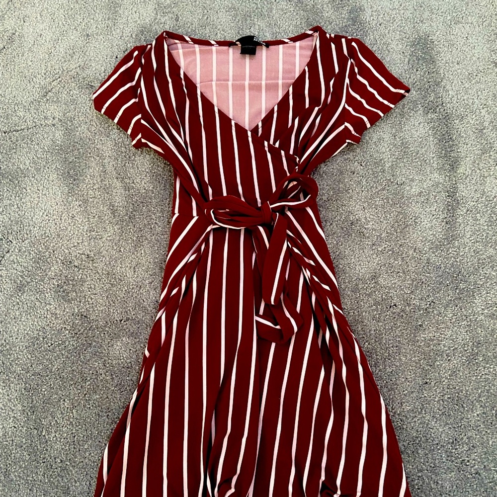 Maroon striped dress